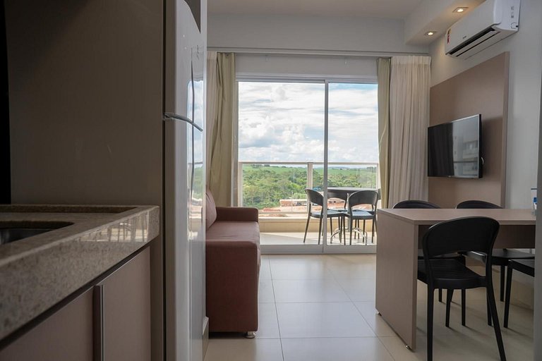 Apartamentos Lagoa Eco Towers com roupas de cama