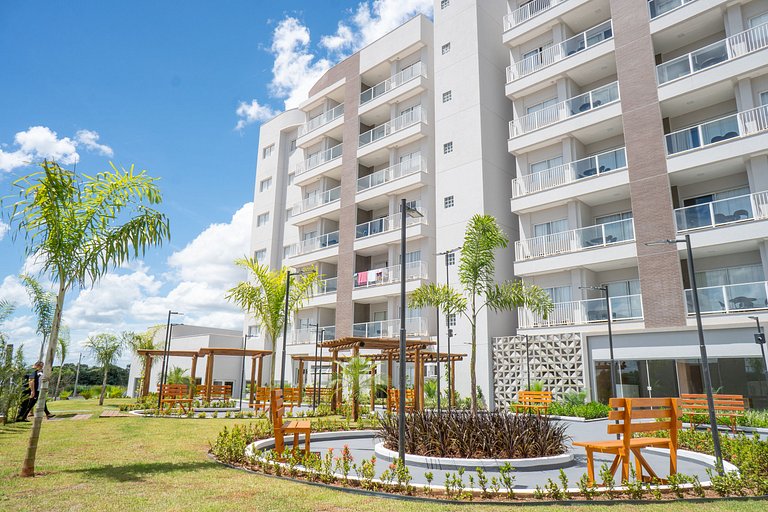 Apartamentos Lagoa Eco Towers com roupas de cama