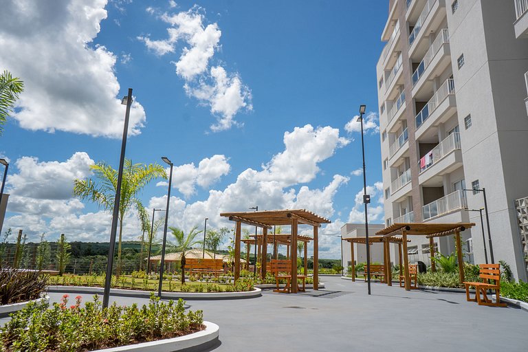 Apartamentos Lagoa Eco Towers com roupas de cama