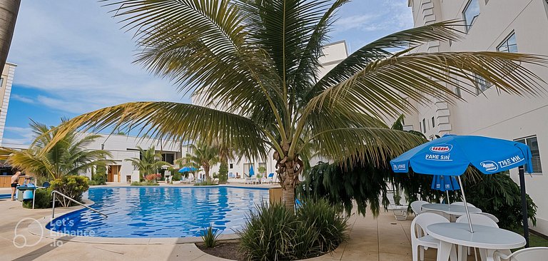 Apartamento Encontro das Águas com roupas de cama